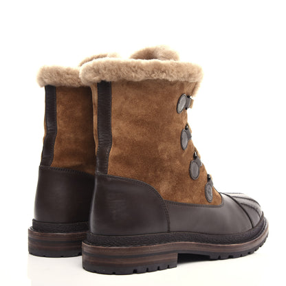Chanel Suede Calfskin Lace Up Boots 40.5 Light Brown 4 of 9
