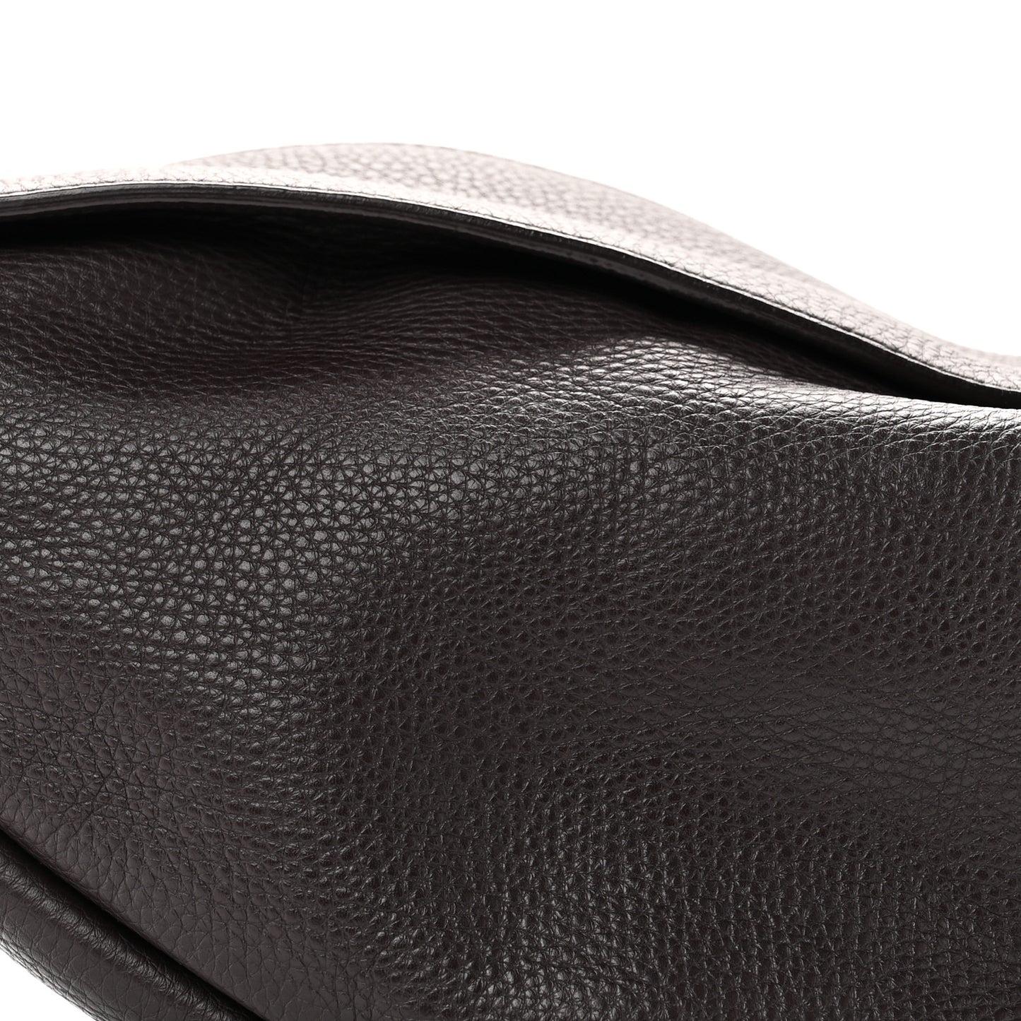 Grained Calfskin Large Slouchy Banana Bag Brunette