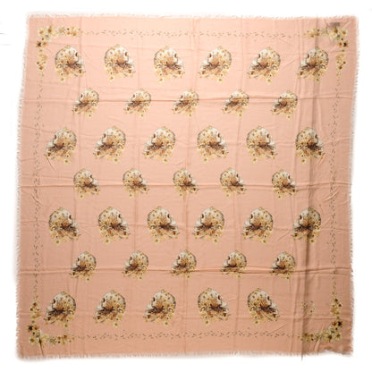 Alexander McQueen Modal Silk Flower Skull Scarf Peach 1 of 5