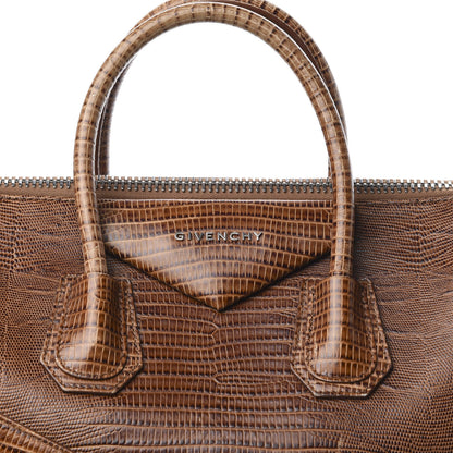 Givenchy Calfskin Lizard Embossed Medium Antigona Brown 17 of 17
