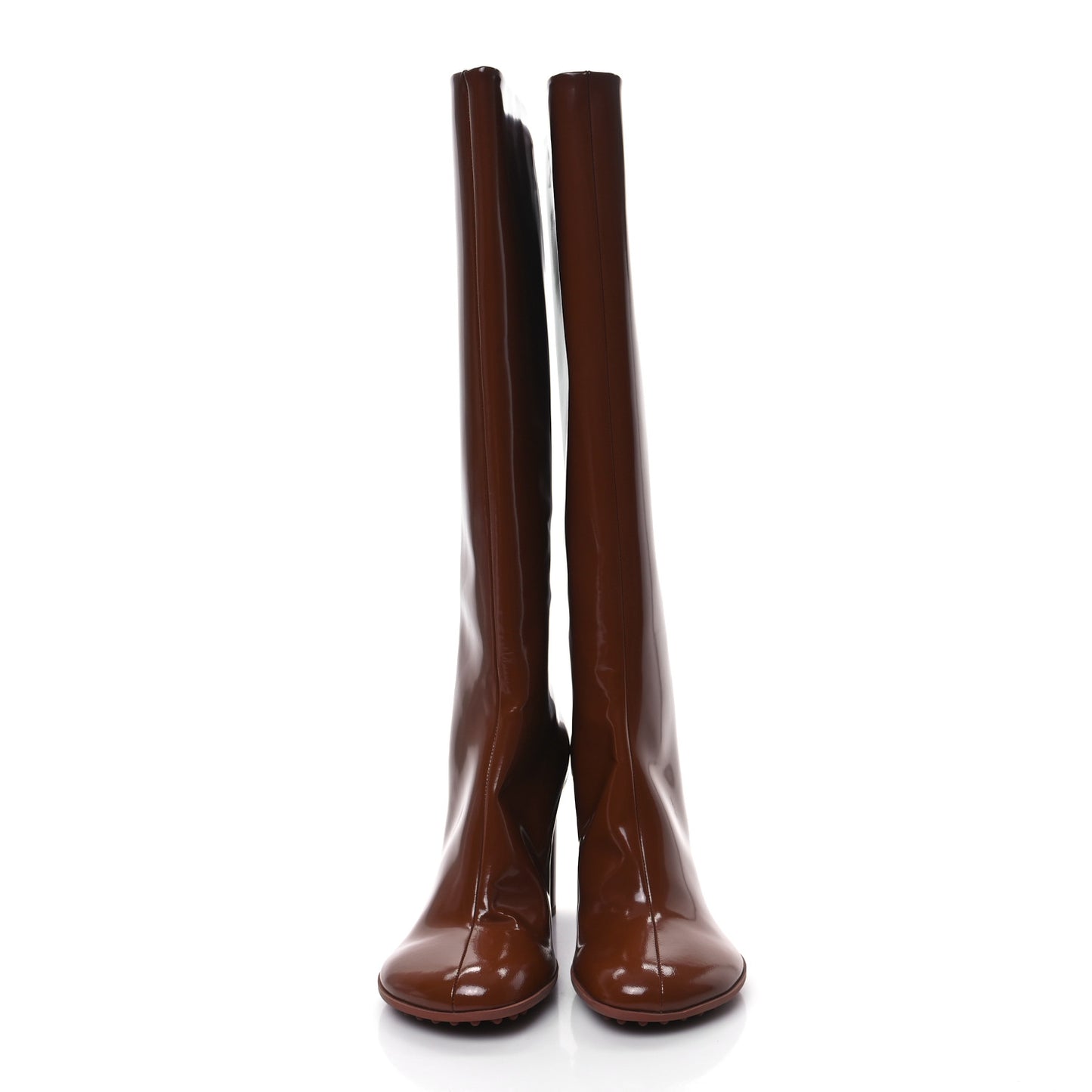 Patent Lambskin Atomic Boots 40 Brown Sugar