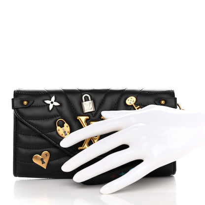 Louis Vuitton Calfskin Love Lock New Wave Long Wallet Black 2 of 10