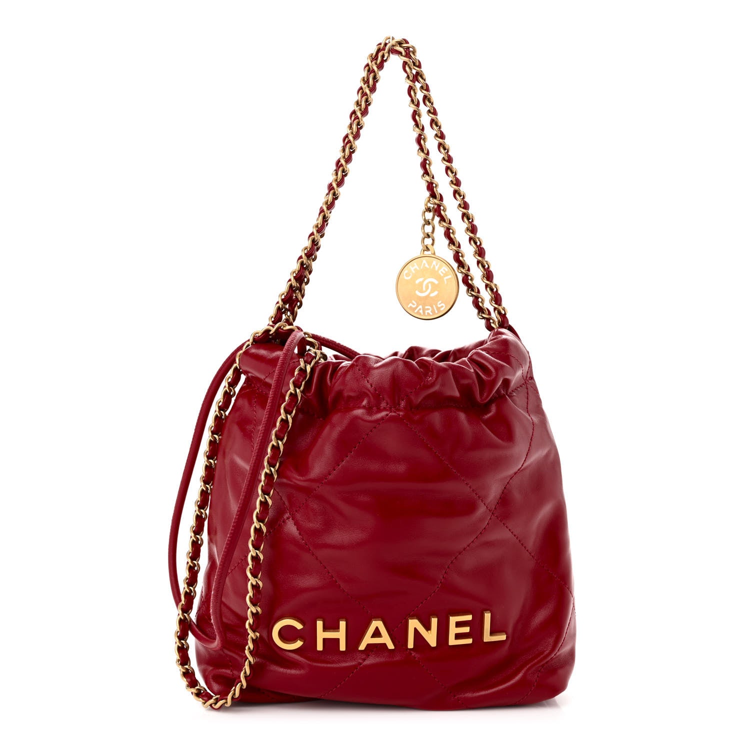 Chanel Shiny Calfskin Quilted Mini Chanel 22 Red 1 of 10