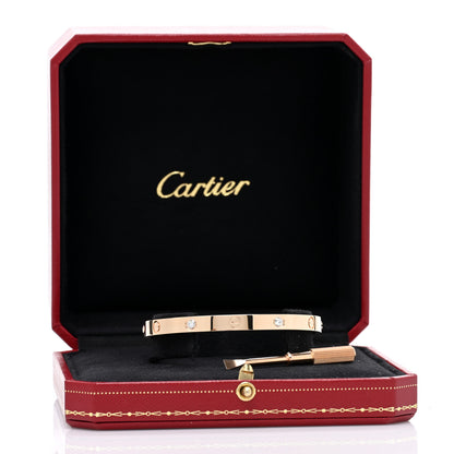 Cartier 18K Pink Gold 4 Diamond LOVE Bracelet 18 8 of 8