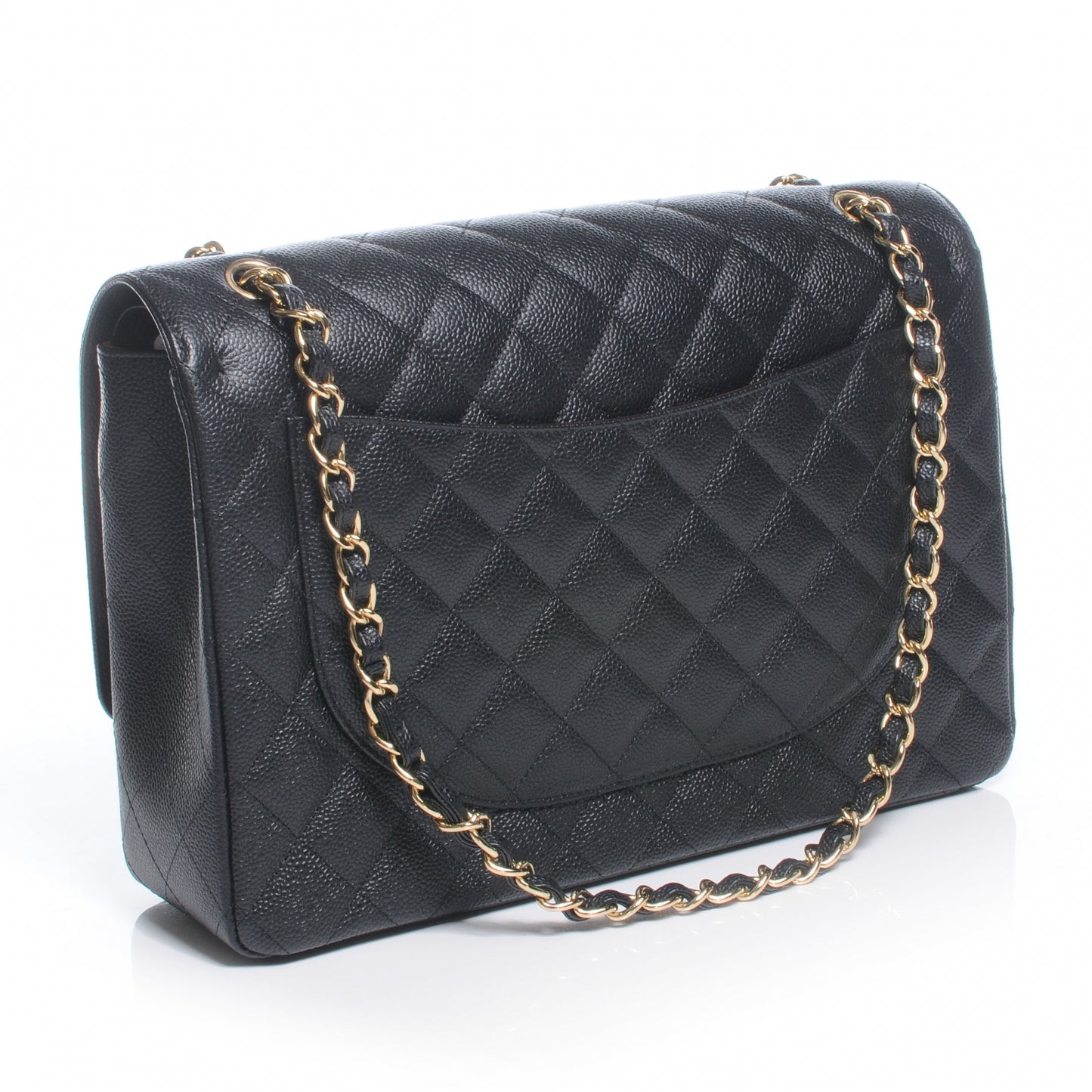 Caviar Quilted Maxi Double Flap Black