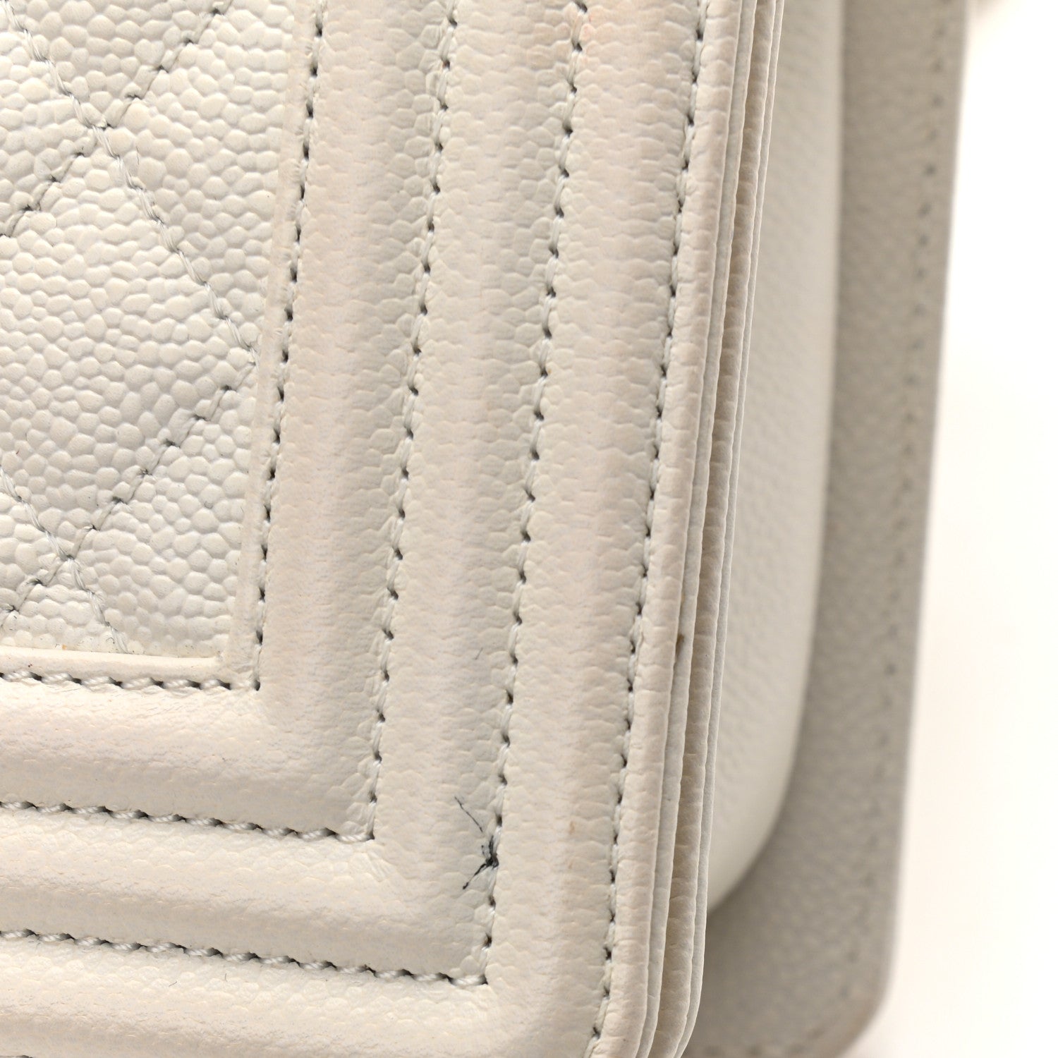 Chanel Caviar Quilted Medium Boy Flap White 11 of 12