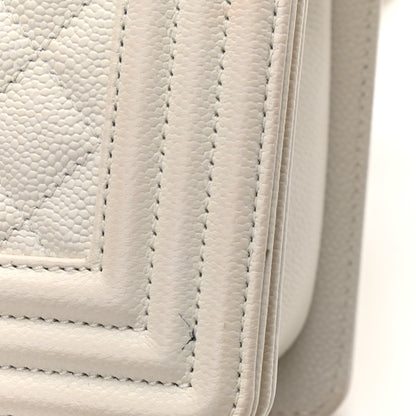 Chanel Caviar Quilted Medium Boy Flap White 11 of 12