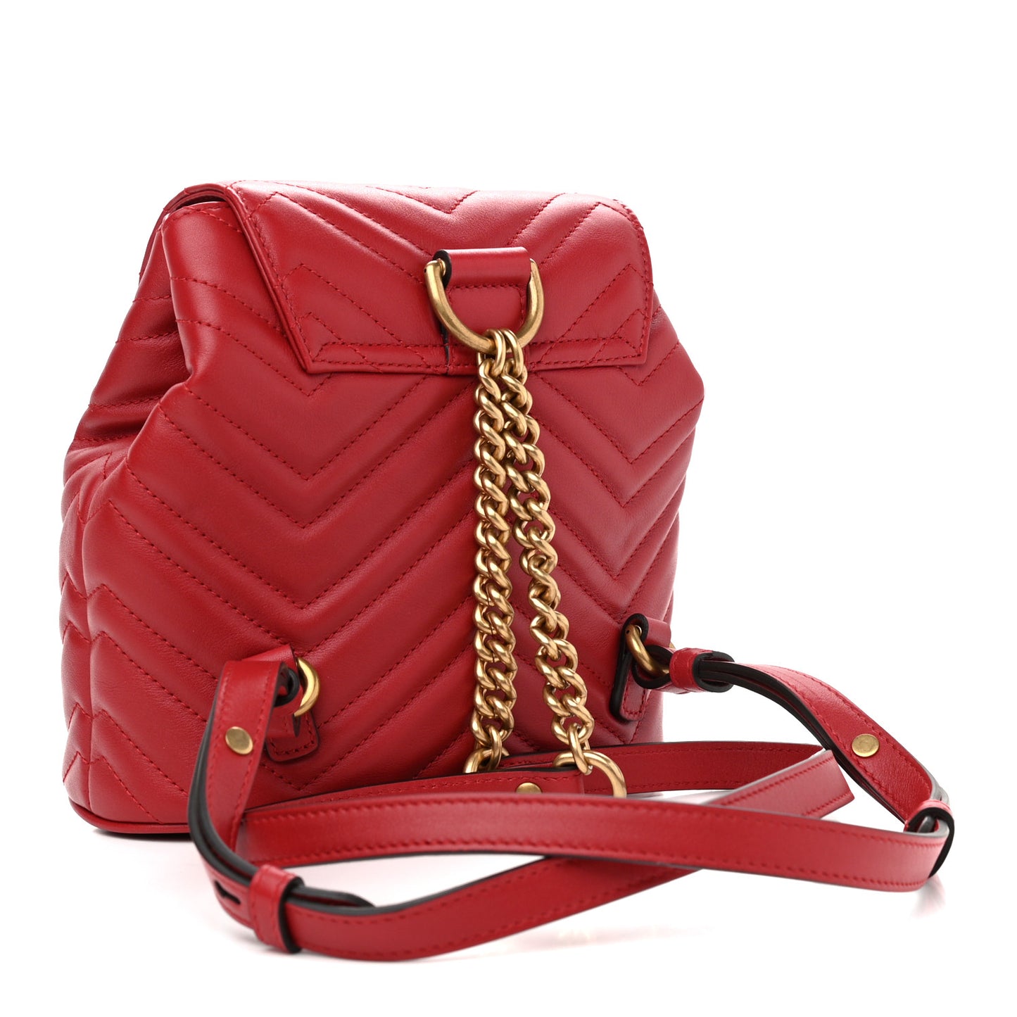 Calfskin Matelasse GG Marmont Flap Backpack Hibiscus Red