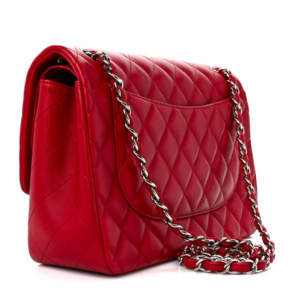 Chanel Lambskin Quilted Jumbo Double Flap Red 3 of 11