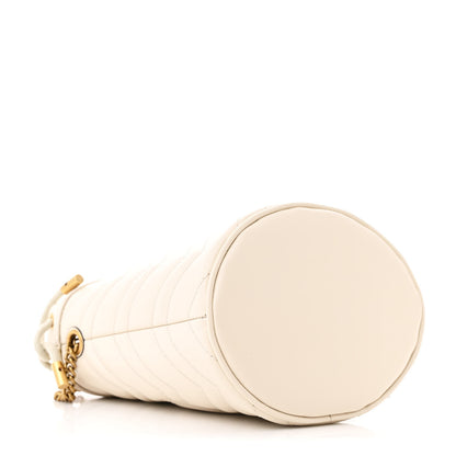 Gucci Calfskin Matelasse Mini GG Marmont 2.0 Bucket Bag White 7 of 21
