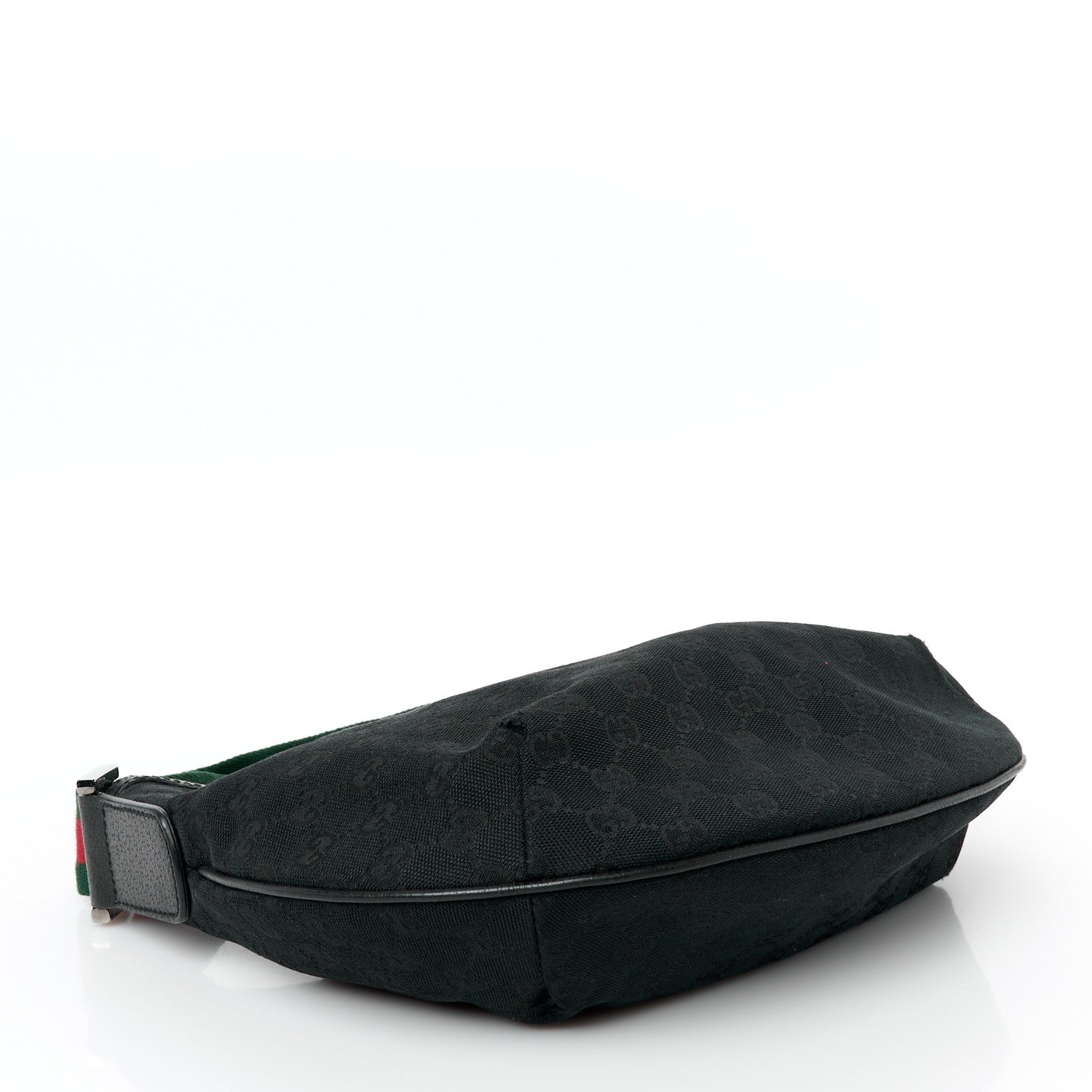 Gucci Monogram Web Medium Half Moon Hobo Black 4 of 11