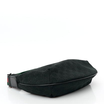 Gucci Monogram Web Medium Half Moon Hobo Black 4 of 11