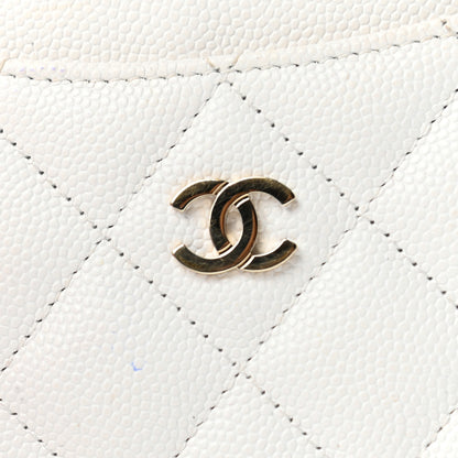 Chanel Caviar Quilted Card Holder White 9 of 12