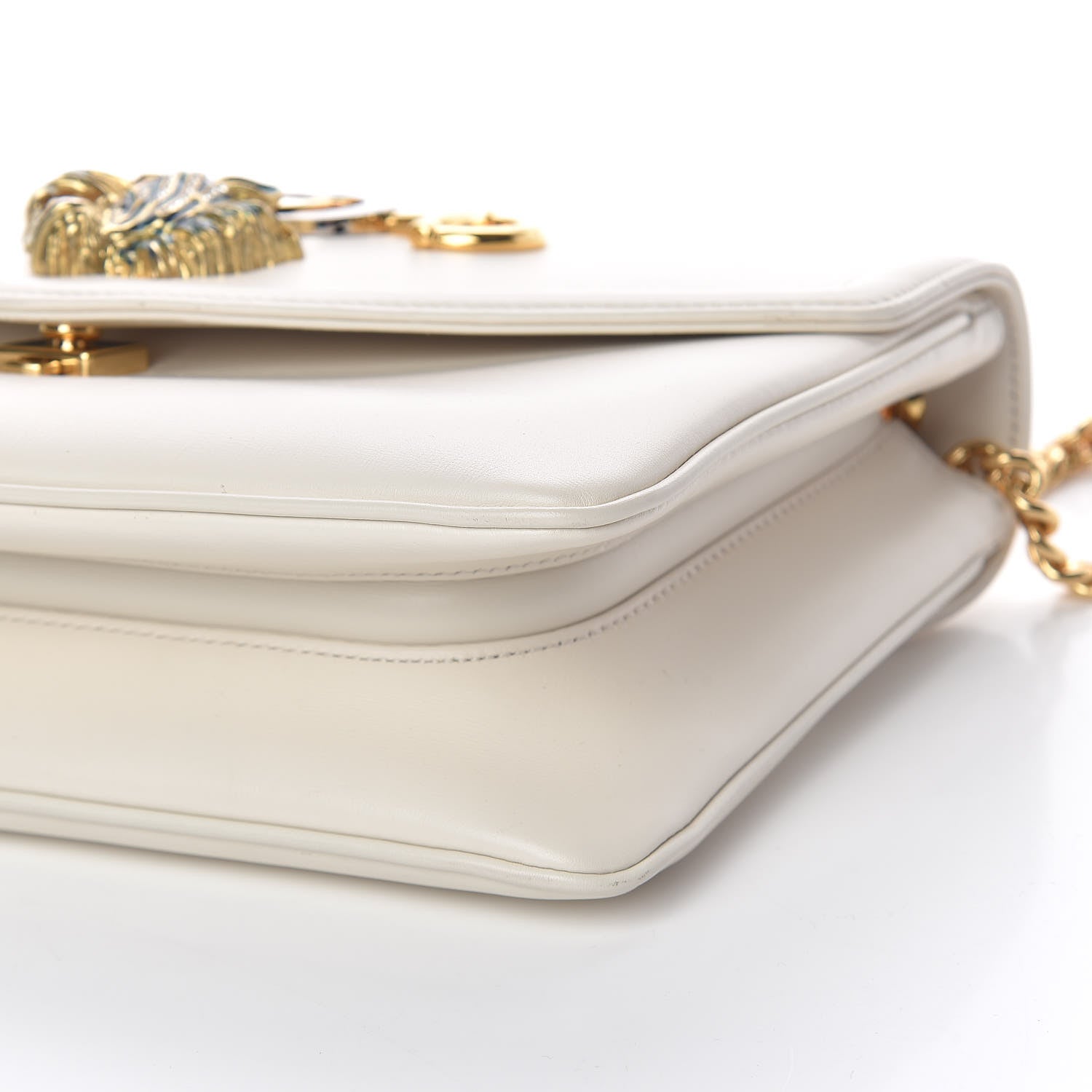 Gucci Vitello Palmellato Lux Crystal Medium Rajah Shoulder Bag Mystic White Multicolor 6 of 19