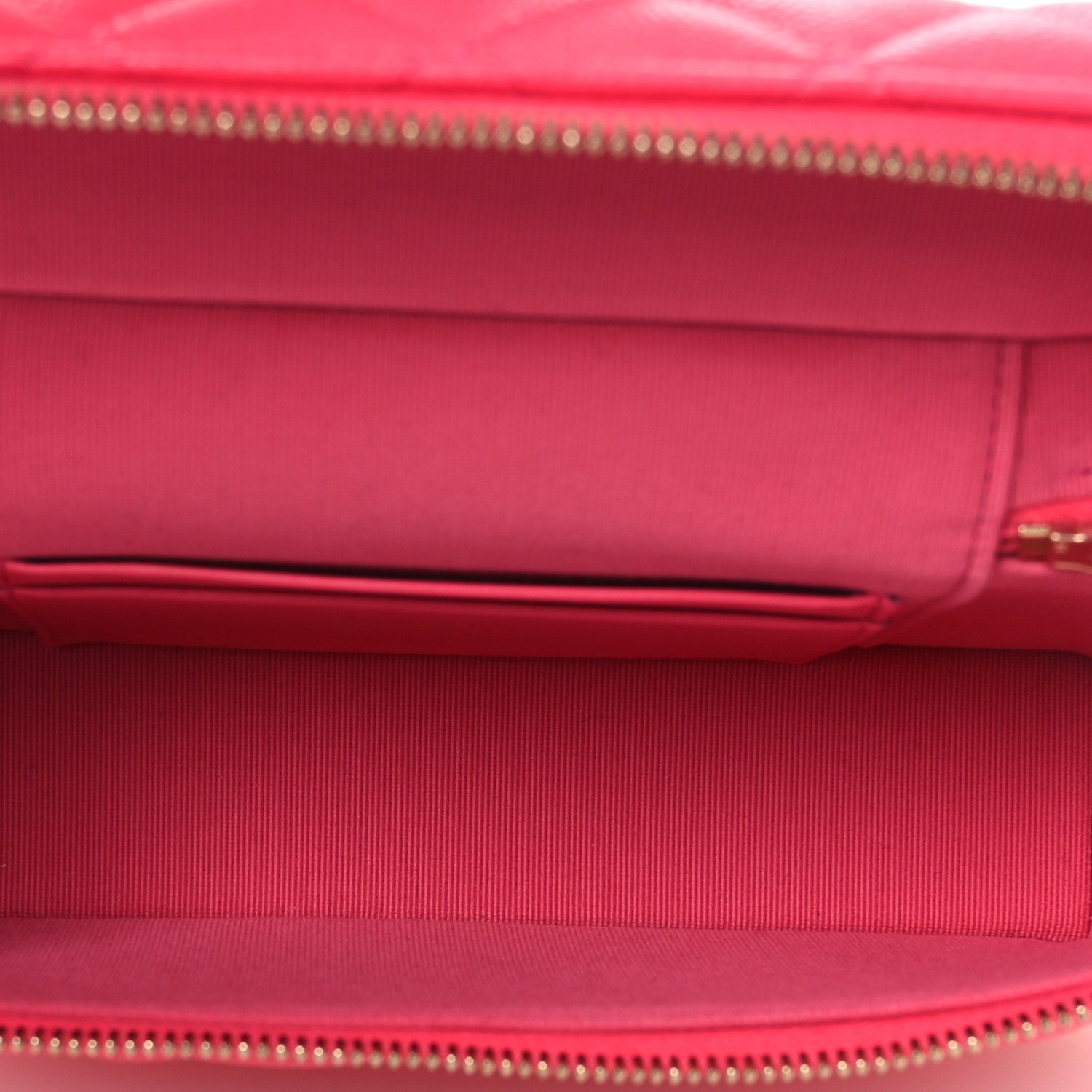Chanel Caviar Quilted Top Handle Slim Vanity With Chain Fuchsia 5 of 10
