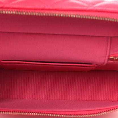 Chanel Caviar Quilted Top Handle Slim Vanity With Chain Fuchsia 5 of 10
