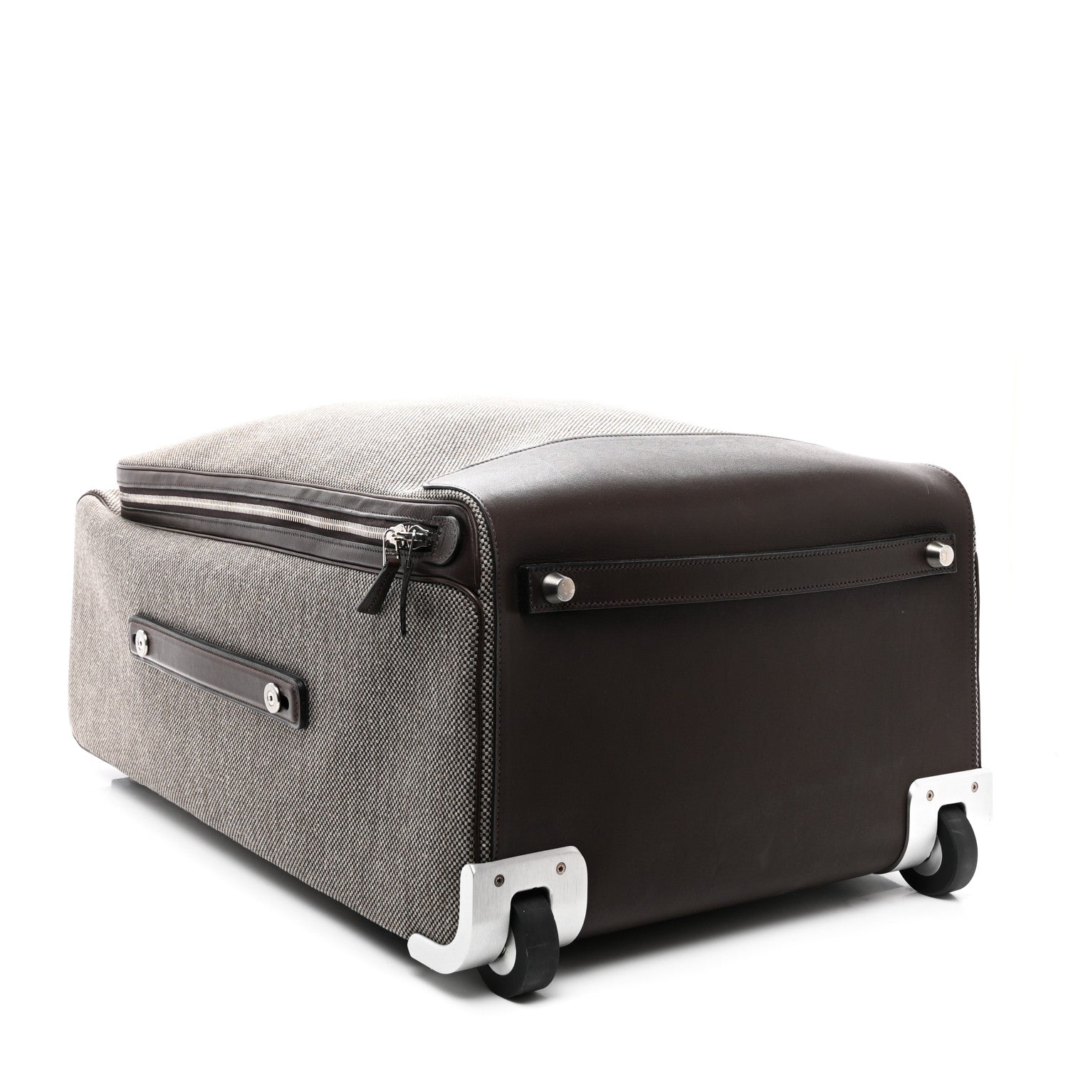 Hermes Toile Trousse Caleche Express Carry On Cabine Suitcase Graphite Etoupe 4 of 10