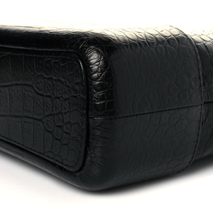 Chanel Crocodile Embossed Calfskin Medium Gabrielle Cocodile Hobo Black 9 of 10