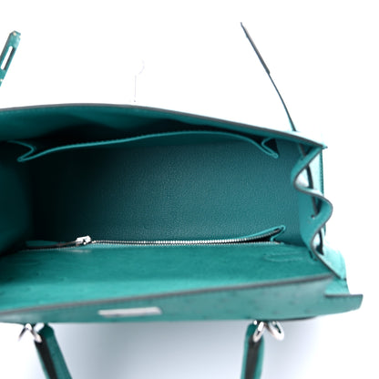 Hermes Ostrich Kelly Sellier 25 Vert Verone 5 of 10