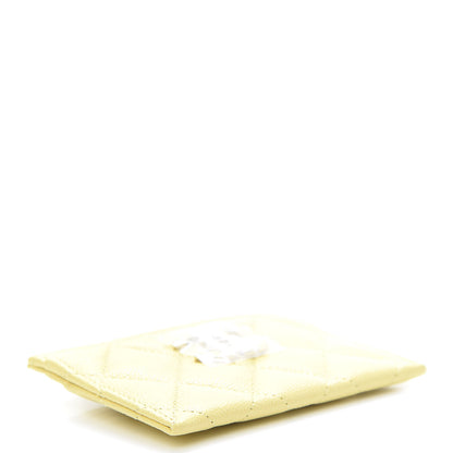 Chanel Caviar Quilted Crystal Card Holder Yellow 4 of 9