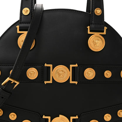 Versace Calfskin Medallion Tribute Bowling Bag Black 8 of 11