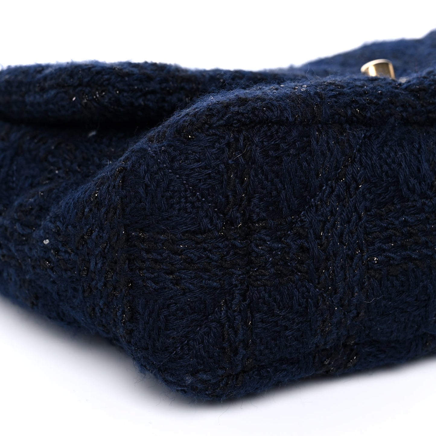 Tweed Quilted Large Chanel 19 Flap Navy Blue