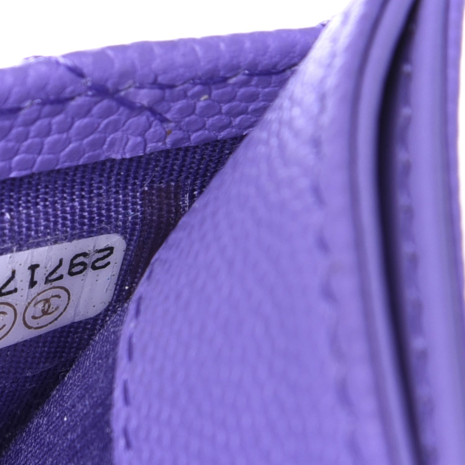 Chanel Caviar Quilted Card Holder Purple 8 of 9