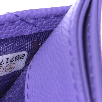 Chanel Caviar Quilted Card Holder Purple 8 of 9