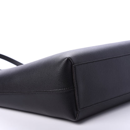 Burberry Grainy Calfskin Haymarket Check Medium Reversible Tote Black 6 of 10