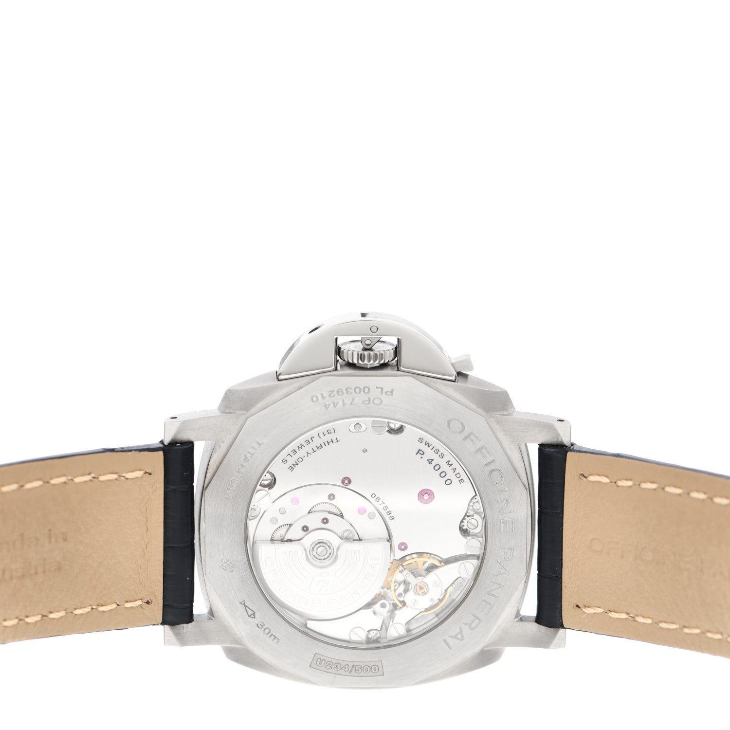 Panerai Titanium Alligator 45mm Luminor Due Automatic Watch Blue PAM00729 4 of 5