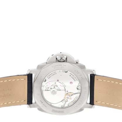 Panerai Titanium Alligator 45mm Luminor Due Automatic Watch Blue PAM00729 4 of 5