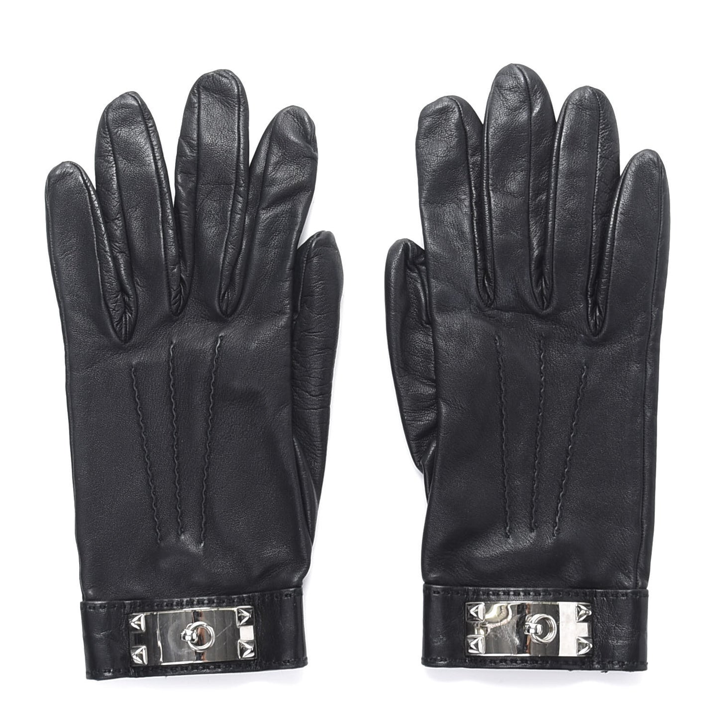 Lambskin Collier De Chien Gloves 7.5 Black