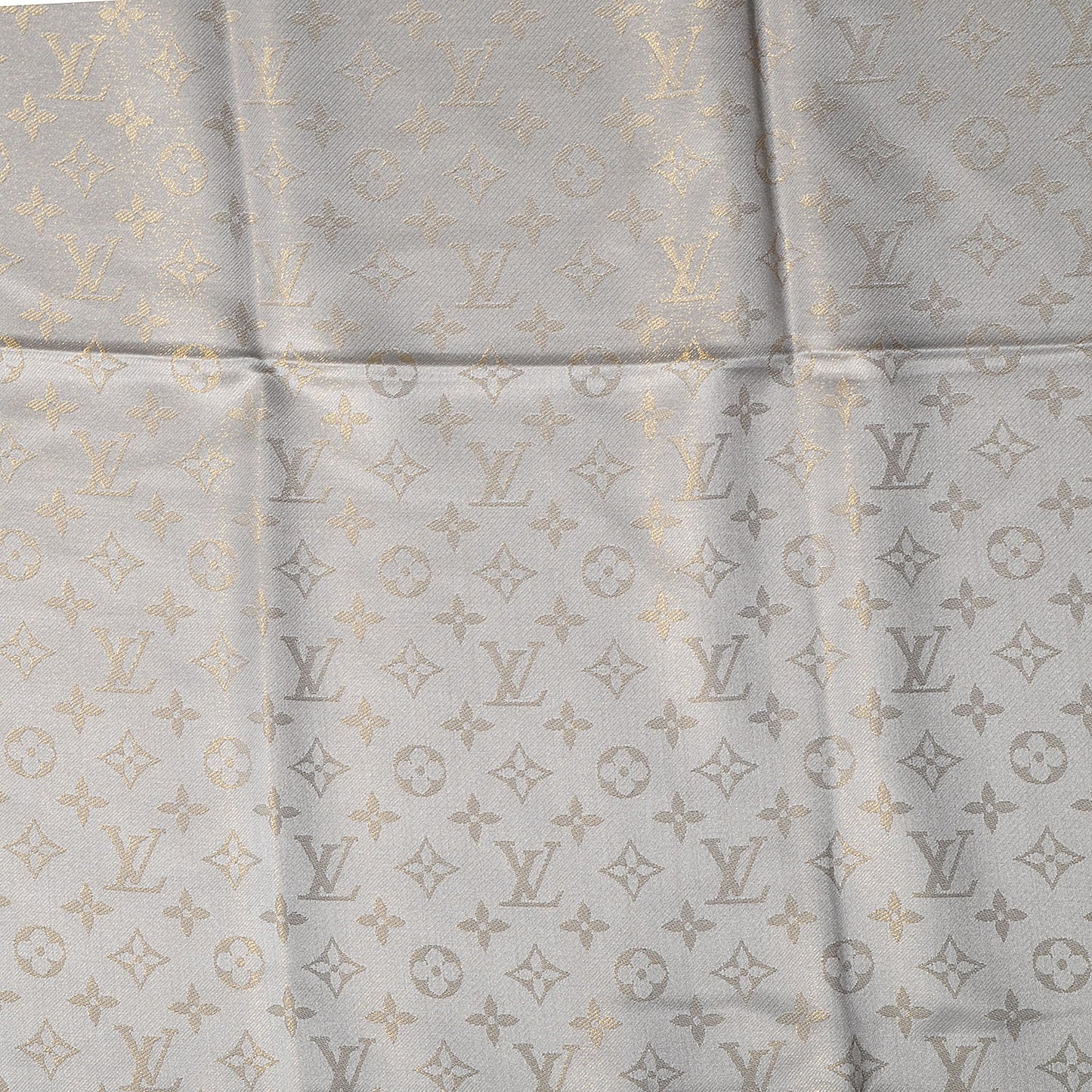 Monogram Silk Wool Shine Shawl Beige