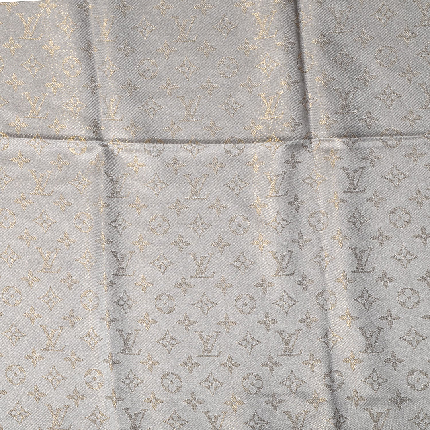 Louis Vuitton Monogram Silk Wool Shine Shawl Beige 4 of 5