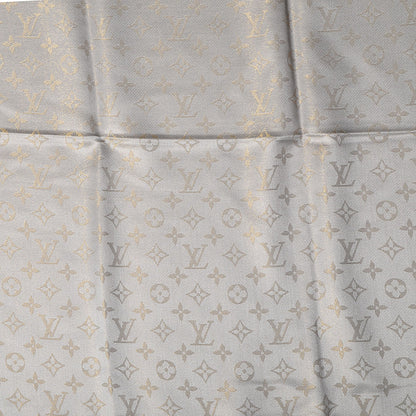 Louis Vuitton Monogram Silk Wool Shine Shawl Beige 4 of 5