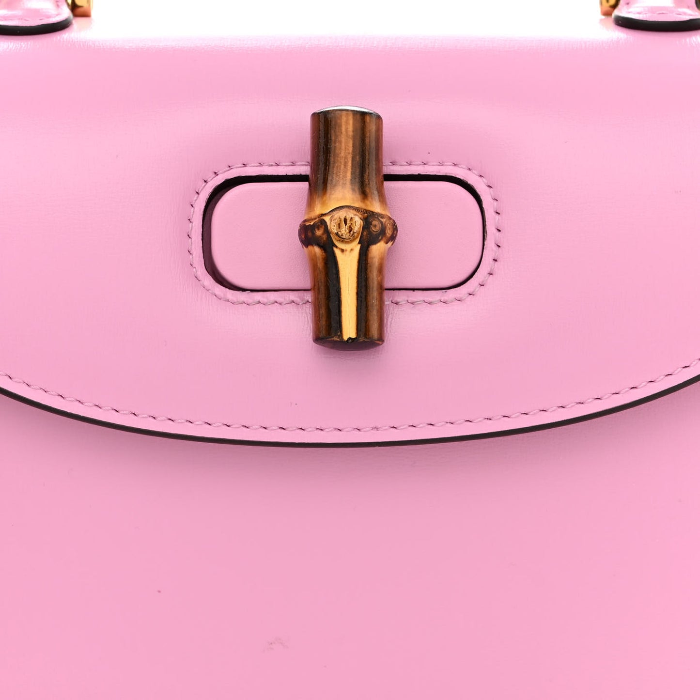 Boarded Dyana Lux Calfskin Web Small Bamboo 1947 Top Handle Bag Nice Pink