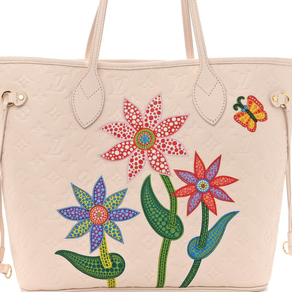 Louis Vuitton LV X YK Empreinte Inlaid Kusama Flowers Neverfull MM Quartz 7 of 9
