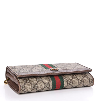 Gucci GG Supreme Monogram Web Ophidia Wallet On Chain Brown 4 of 10