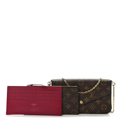 Louis Vuitton Monogram Pochette Felicie Chain Wallet Fuchsia 3 of 13