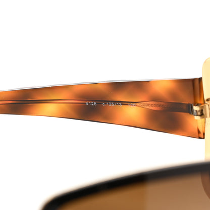 Chanel CHANE Acetate Quilted Shield Sunglasses 4126 Brown 6 of 7