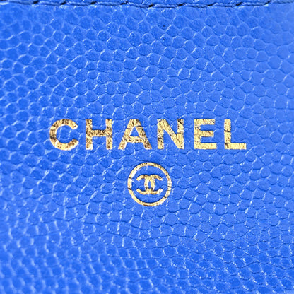 Chanel Caviar Quilted Flap Card Holder Wallet Blue 6 of 12