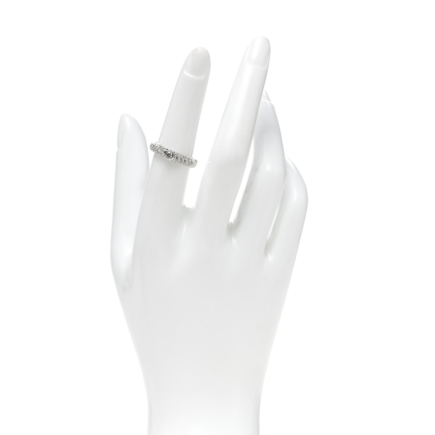 Platinum Diamond .35ct 4mm Pave Band Ring 53 6.25