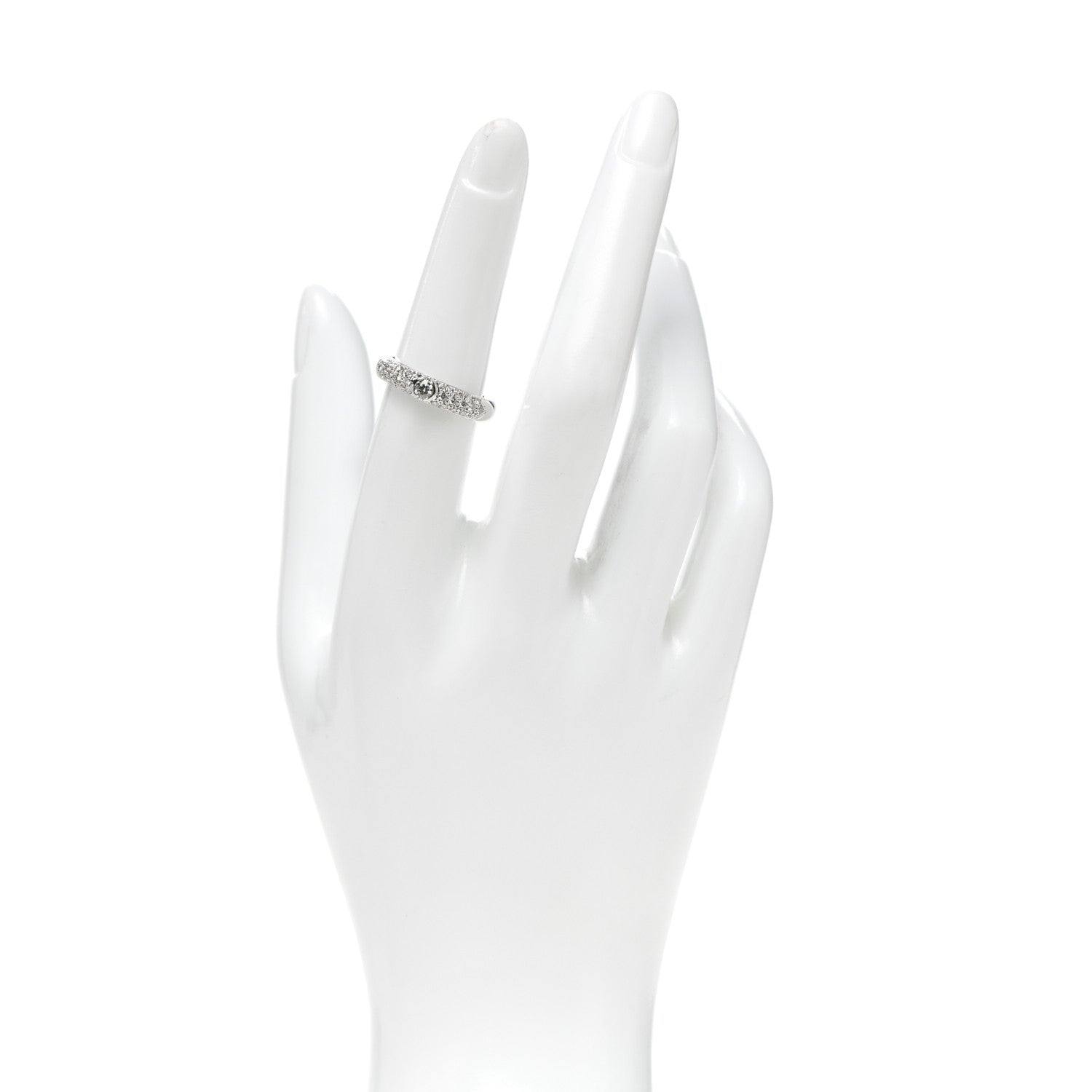 Mikimoto Platinum Diamond .35ct 4mm Pave Band Ring 53 6.25 3 of 8