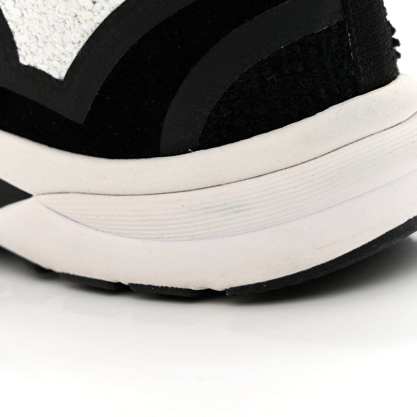 Tweed Suede Calfskin CC Sneakers 36.5 Black White