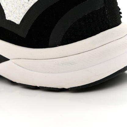 Chanel Tweed Suede Calfskin CC Sneakers 36.5 Black White 10 of 14
