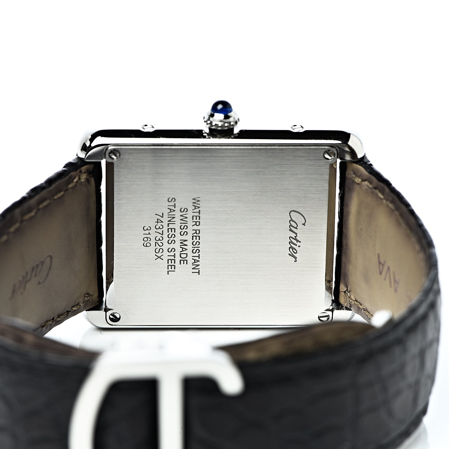 Cartier Stainless Steel Alligator 27mm Tank Solo Quartz Watch 5 of 11