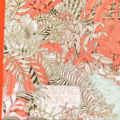 Hermes Silk Faubourg Tropical Scarf 90 Orange Kaki Saumon 5 of 5