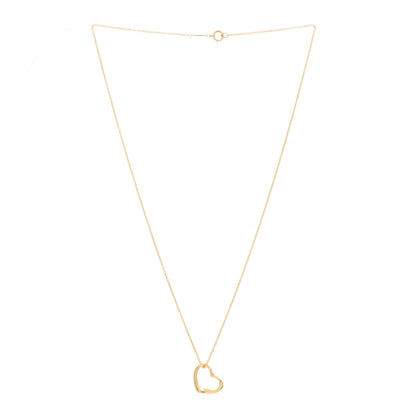 Tiffany 18K Yellow Gold 14mm Elsa Peretti Open Heart Pendant Necklace 2 of 4