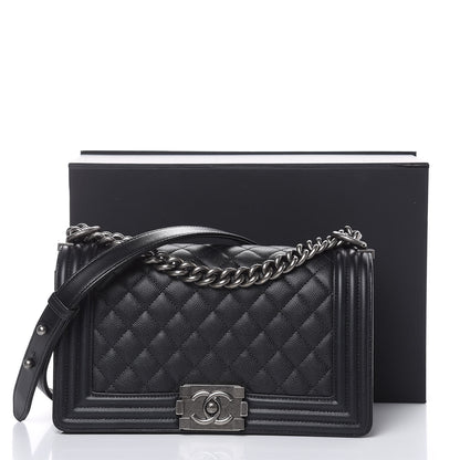 Chanel Caviar Quilted Medium Boy Flap Black 11 of 11
