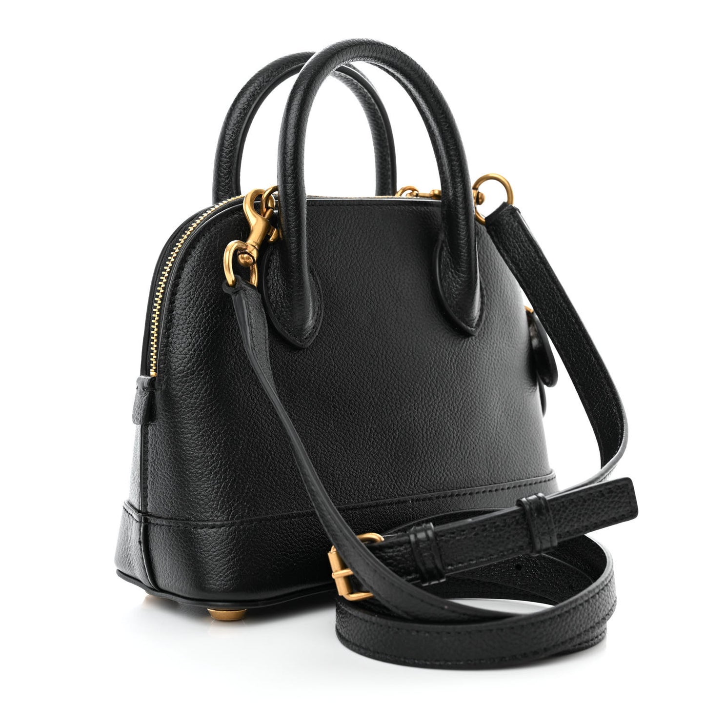 Grained Calfskin XXS Ville Top Handle Bag Black